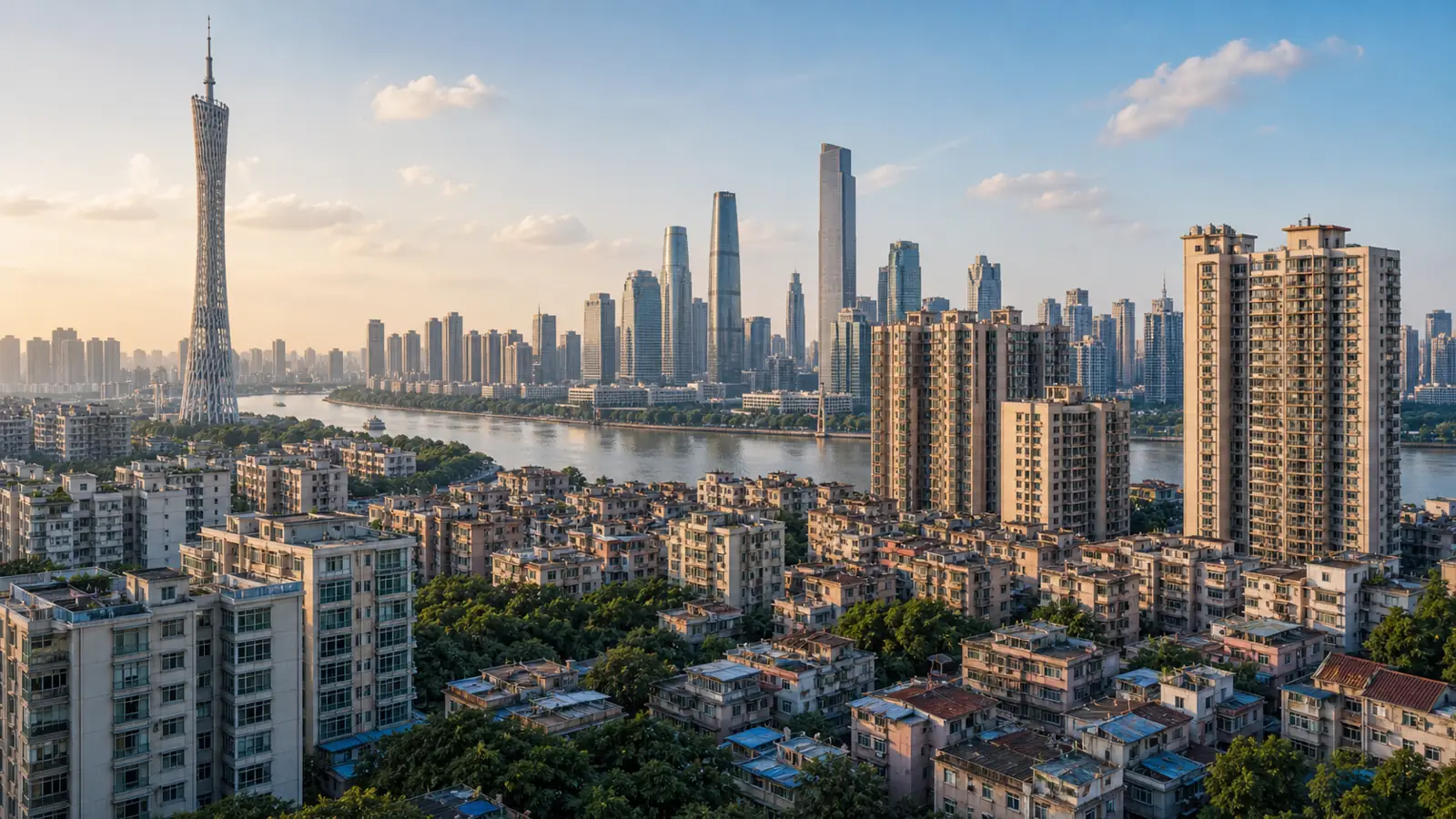 Guangzhou apartment skyline for China housing budget planning