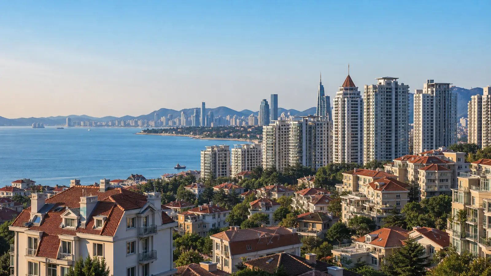 Qingdao house prices 2026 coastal residential skyline