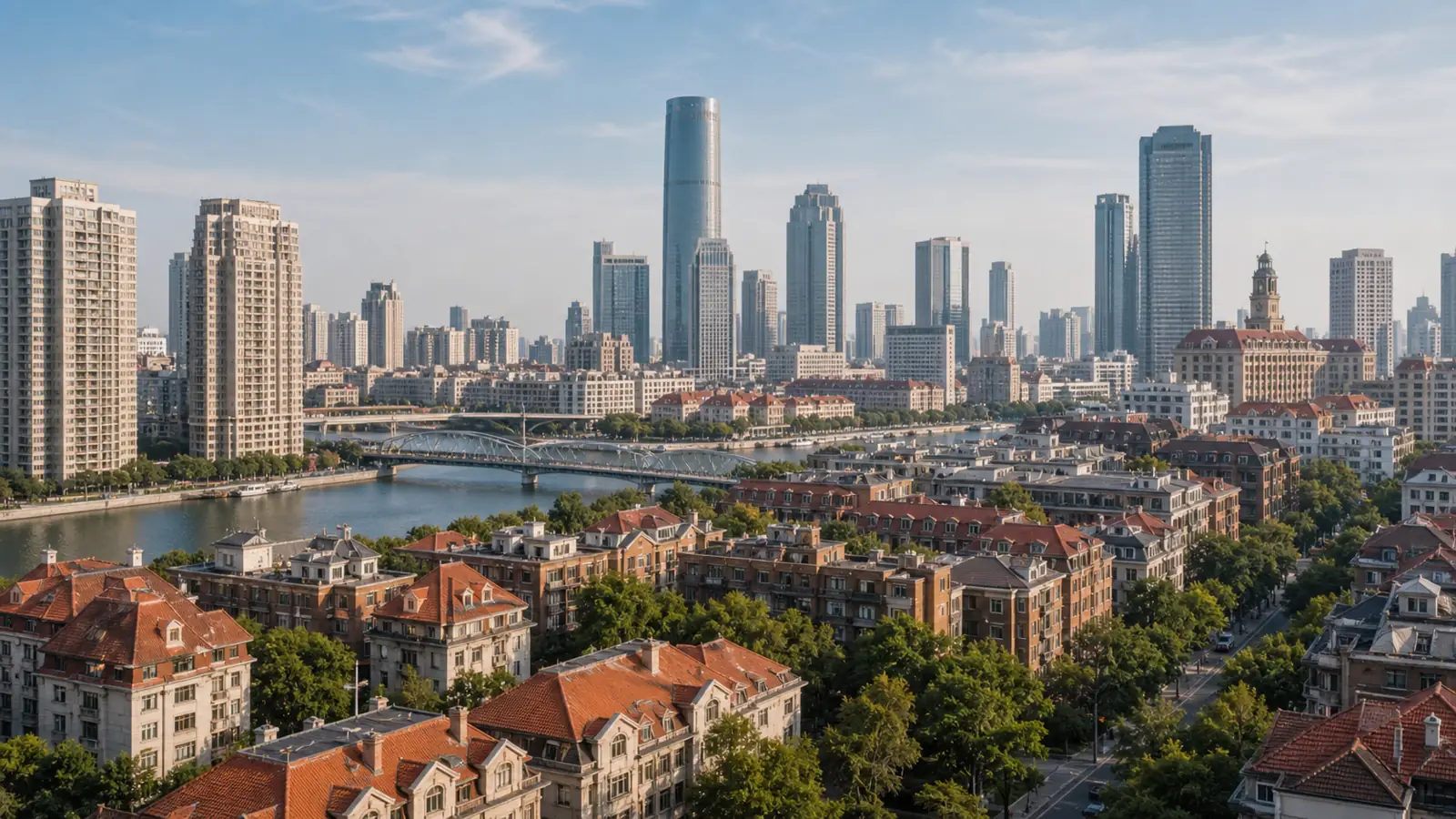 Tianjin house prices 2026 Hai River residential skyline