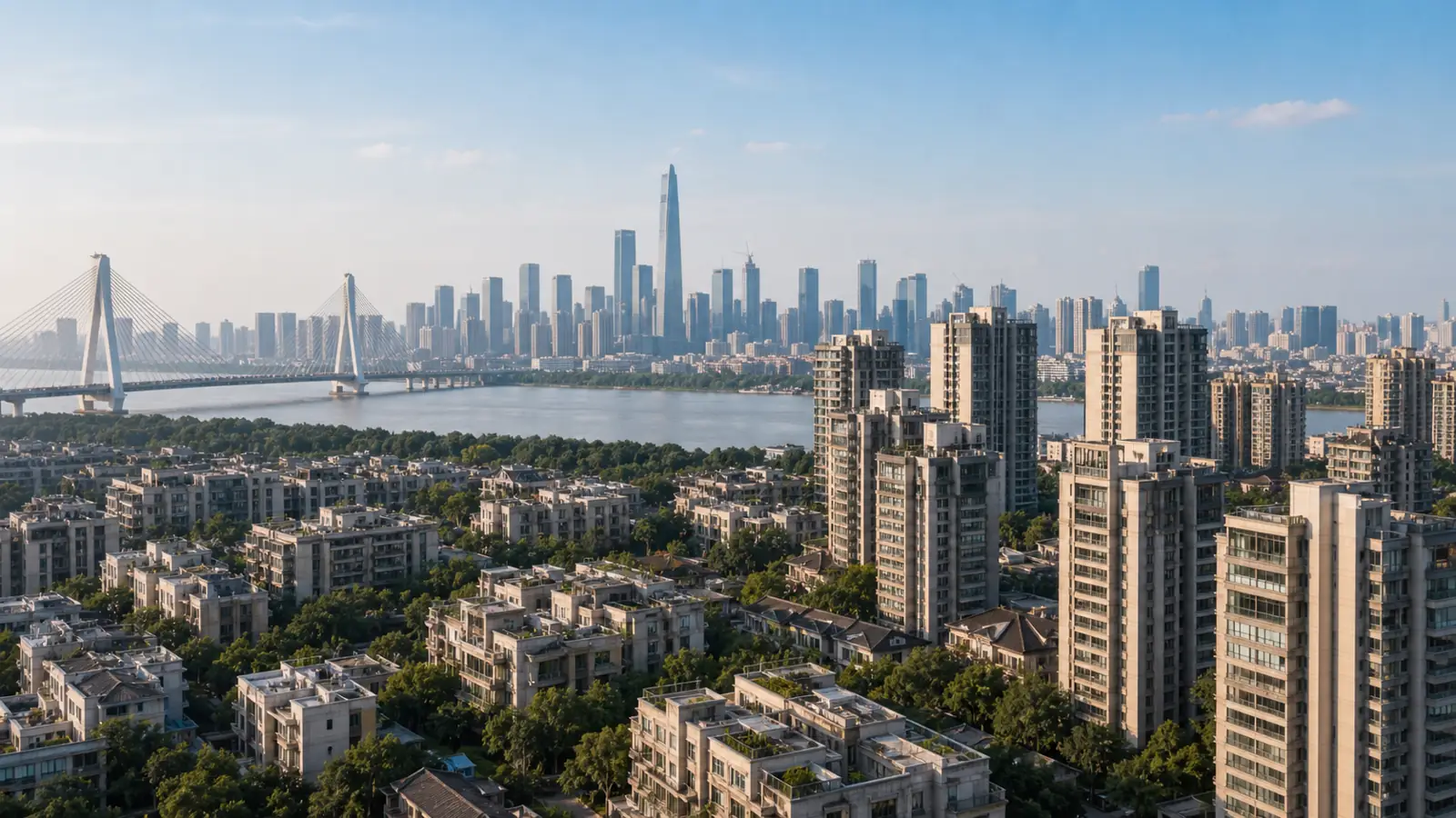 Wuhan house prices 2026 residential skyline
