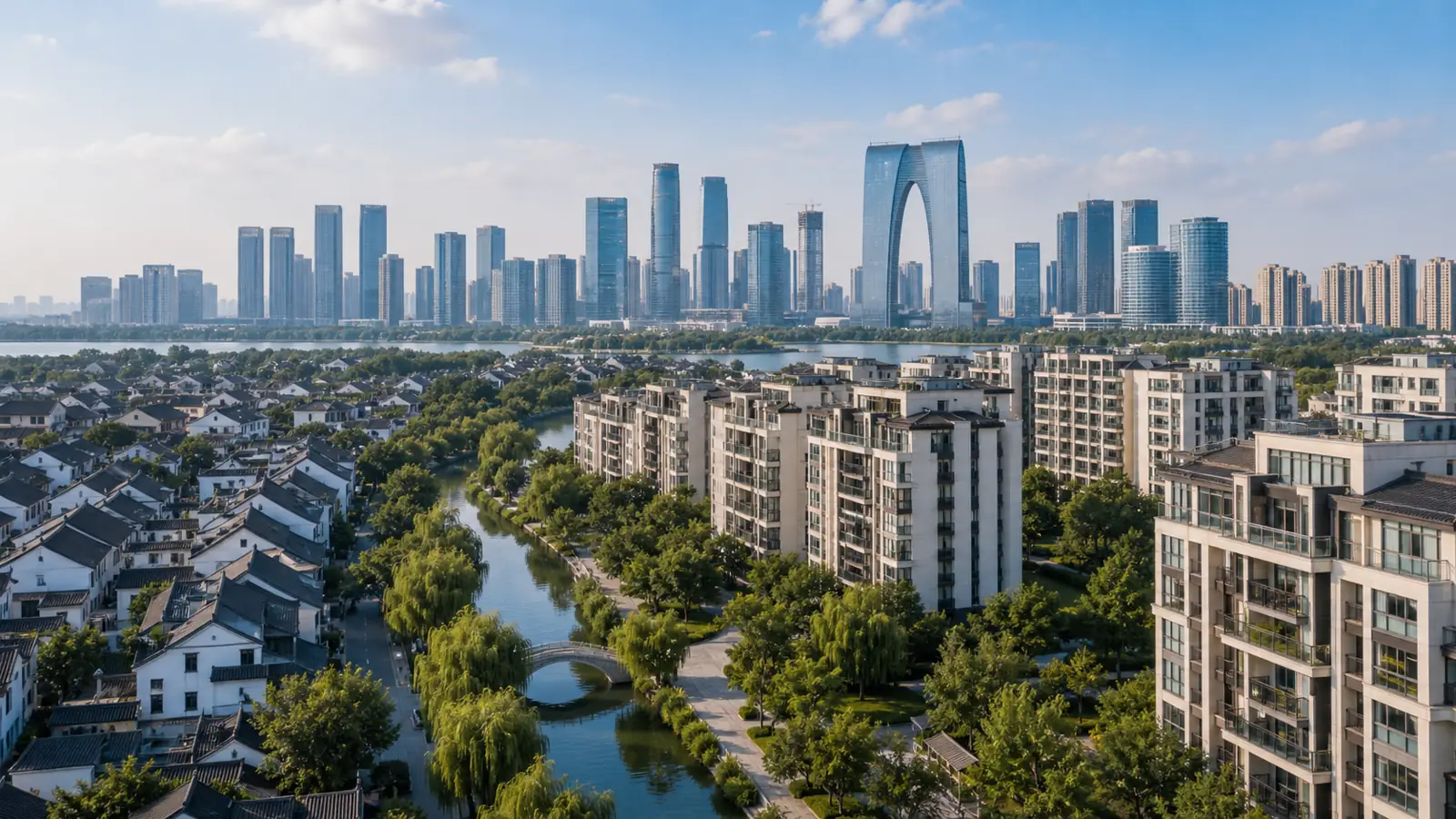 Suzhou property prices 2026 industrial park residential skyline